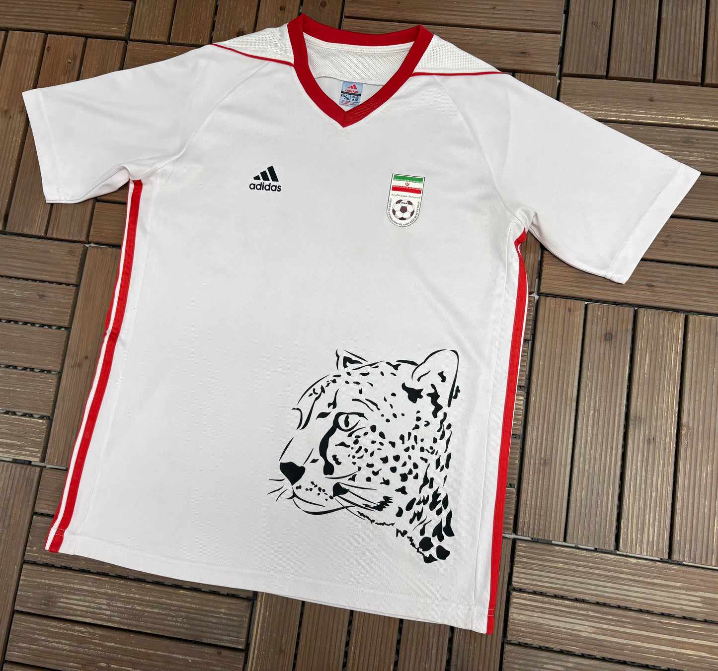 Iran National Football Team Home Kit | Size XX-Large | Vintage 2000s White Soccer Jersey |