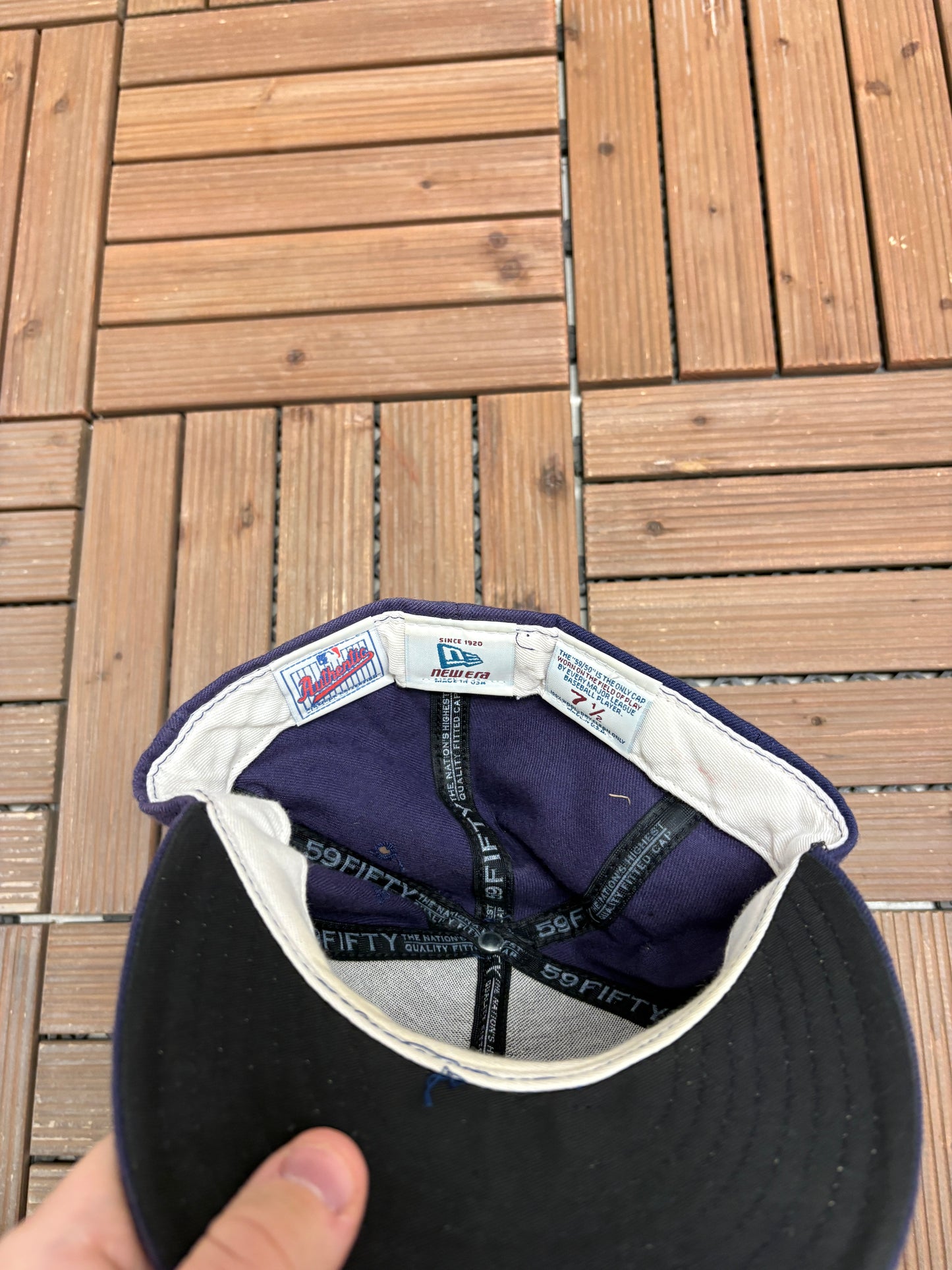 Anaheim Angels Graphic Hat | Size 7 1/2 | Vintage 1990s MLB Baseball Blue Cap |