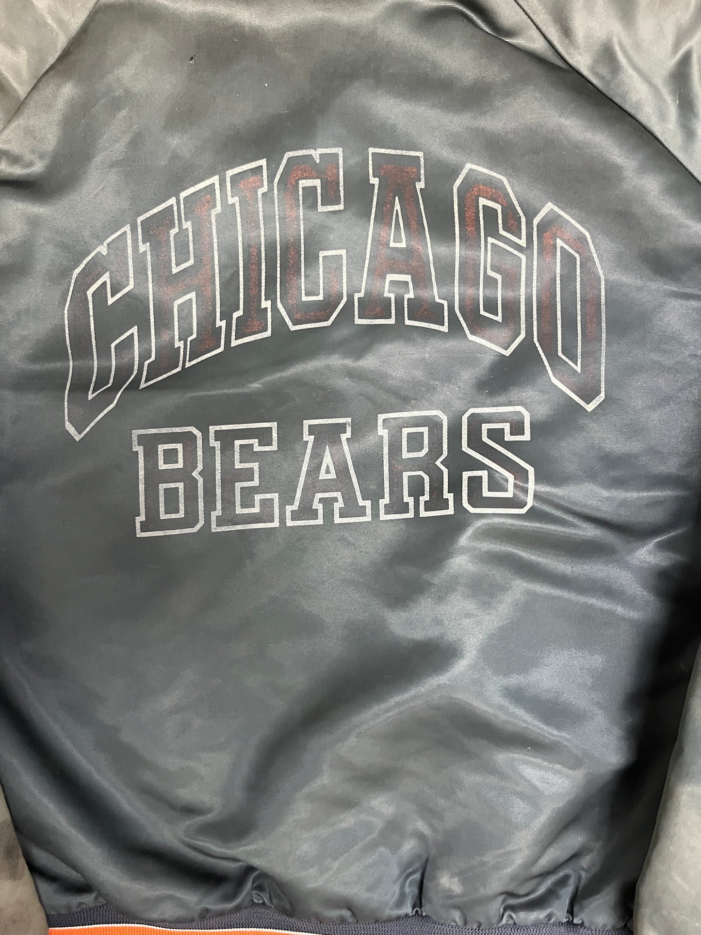 Chicago Bears Graphic Jacket | Size Medium | Vintage 1980s NFL Football Blue Jacket |