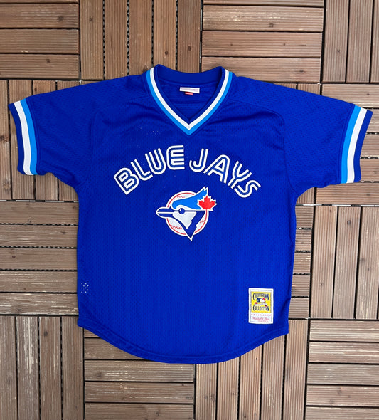 Toronto Blue Jays Graphic Jersey | Size Large | Mitchell & Ness MLB Baseball Blue T-Shirt |