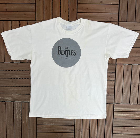 The Beatles Anthology Graphic Tee | Size X-Large | Vintage 2000s Rock Band Music White T-Shirt |