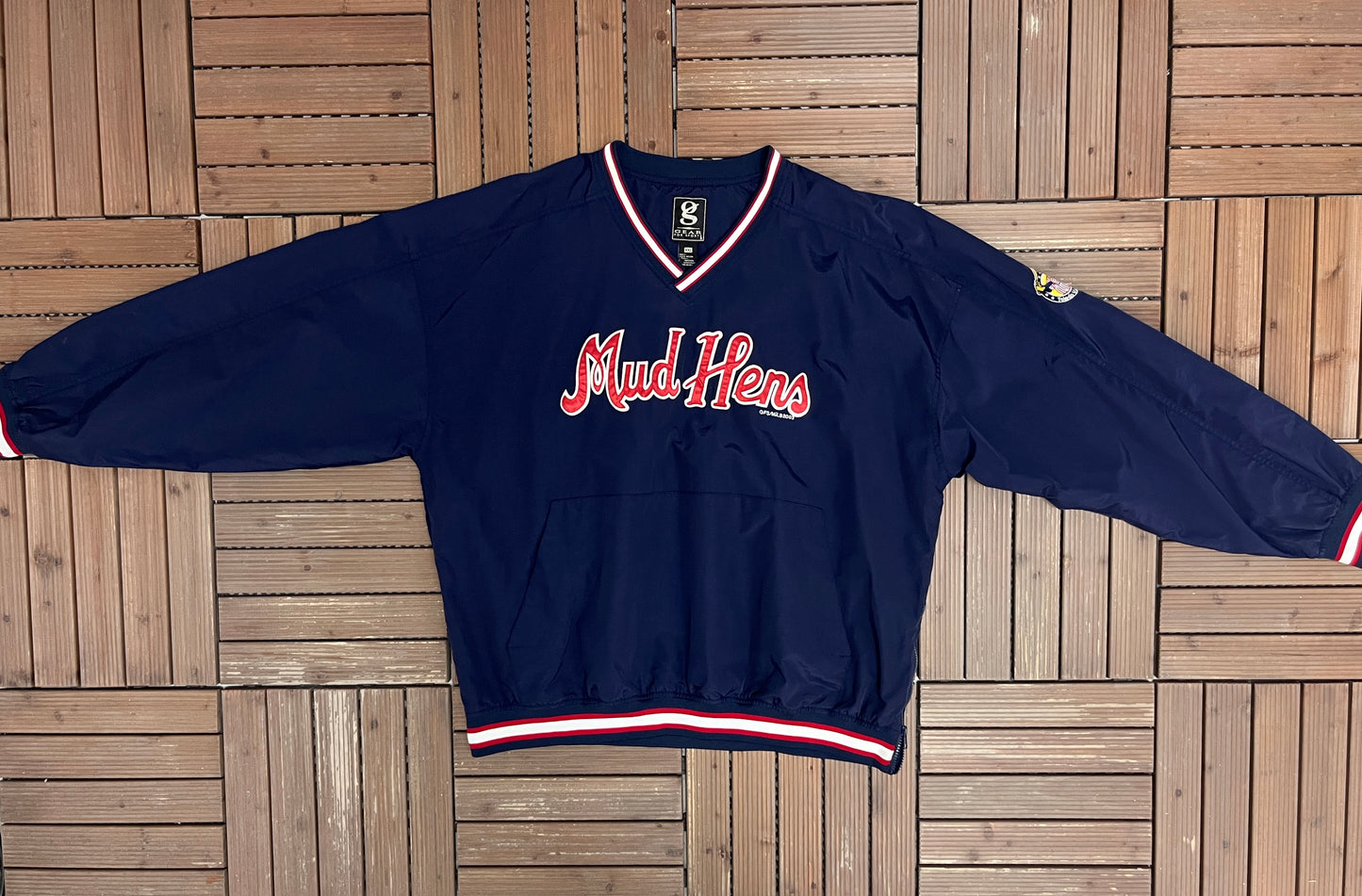 Toledo Mud Hens Stitched Graphic Windbreaker | Size XX-Large | Vintage 2000s MiLB Baseball Blue Light Jacket |