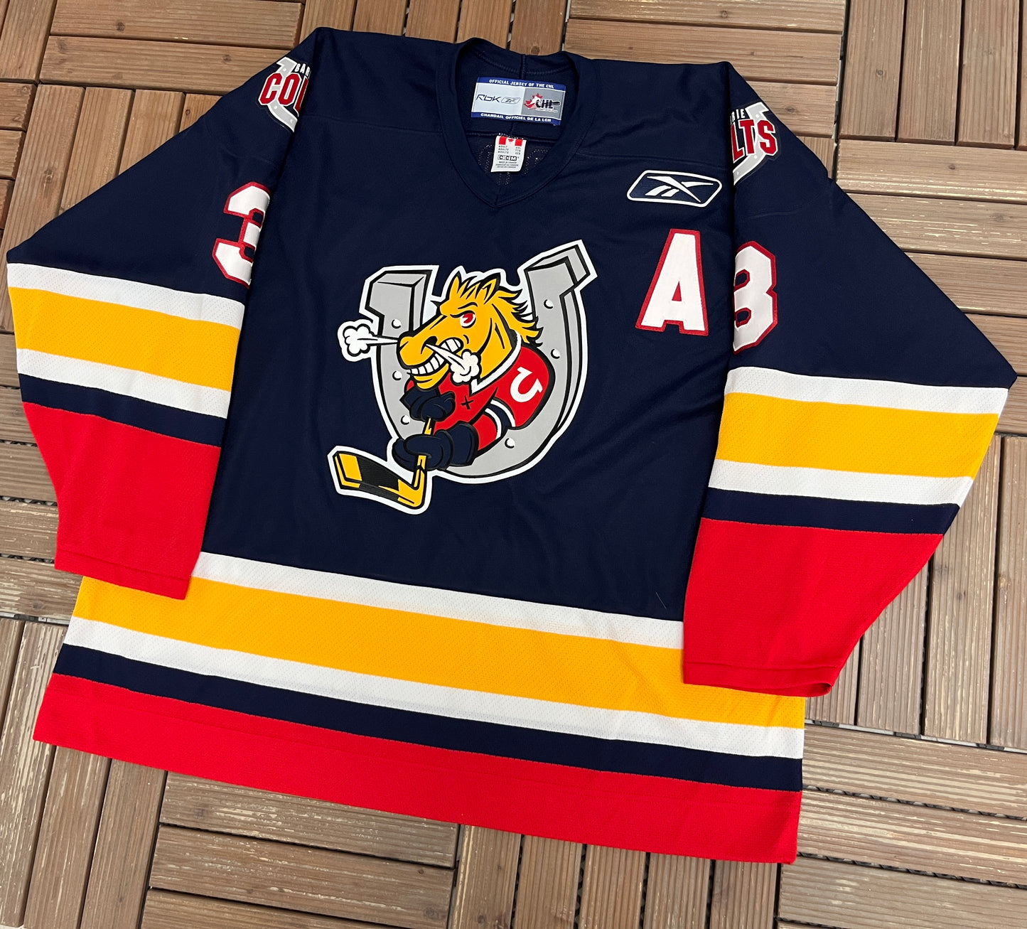 Barrie Colts Kyle van de Bospoort Hockey Jersey | Size XX-Large | Vintage 2000s OHL Hockey Blue Jersey |