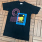 Miami Metro Zoo Save The Elephants Graphic Tee | Size Large | Vintage 1990s Promotional Black T-Shirt |