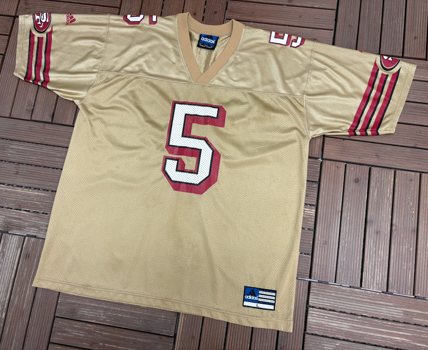 San Francisco 49ers Jeff Garcia Football Jersey | Size Large | Vintage 2000s NFL Football Gold Jersey |