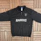 Oakland Raiders Football Graphic Quarter Zip Sweater | Size Large | Vintage 2000s NFL Football Black Sweatshirt |