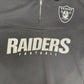 Oakland Raiders Football Graphic Quarter Zip Sweater | Size Large | Vintage 2000s NFL Football Black Sweatshirt |