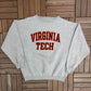 Virginia Tech Hokies Stitched Graphic Crewneck | Size X-Large | Vintage 1990s College Grey Sweater |