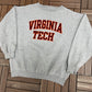 Virginia Tech Hokies Stitched Graphic Crewneck | Size X-Large | Vintage 1990s College Grey Sweater |