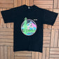 Lake Tahoe Scenic Graphic Tee | Size Large | Vintage 1990s Single Stitch Black T-Shirt |