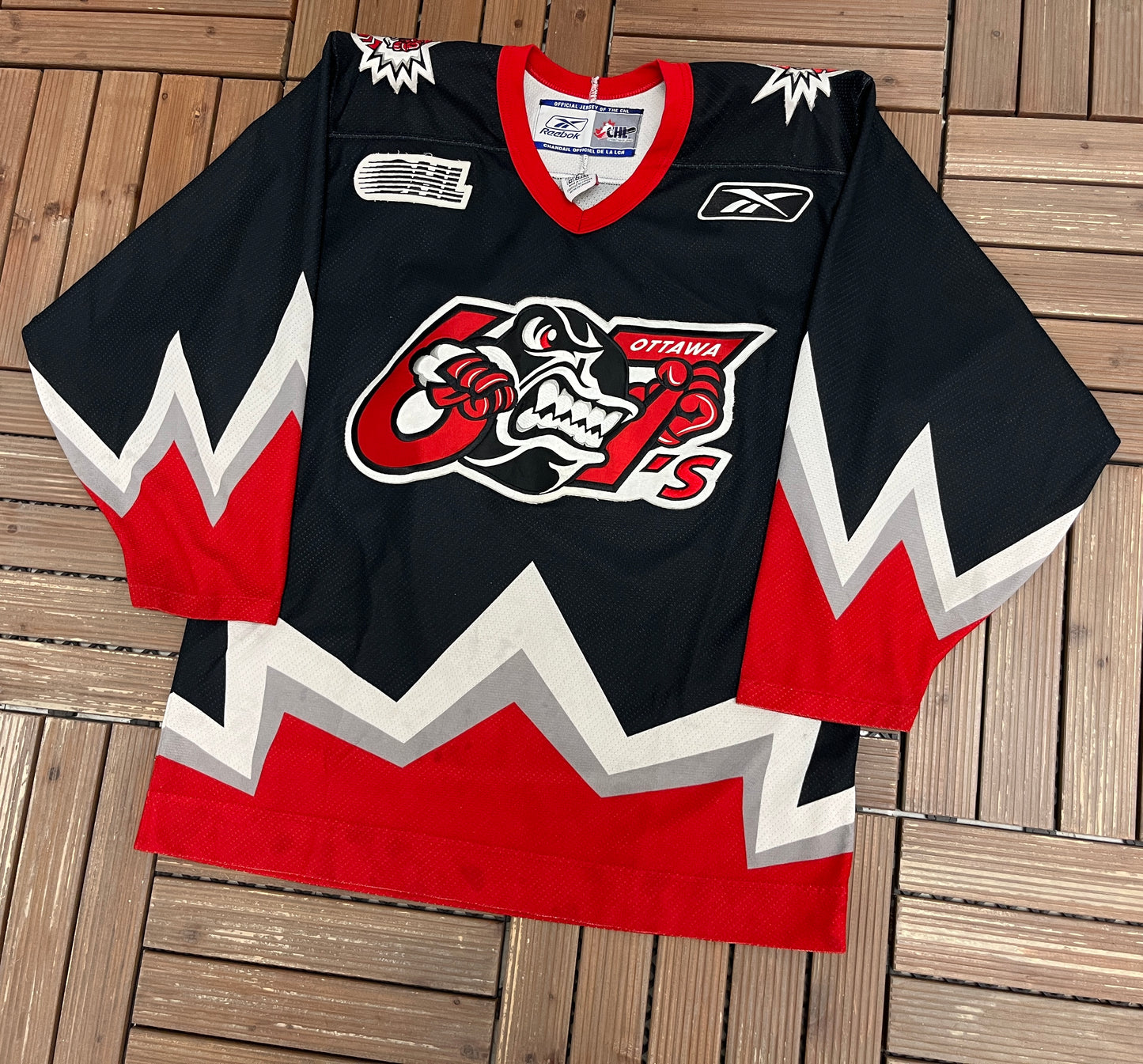 Ottawa 67's Hockey Jersey | Size Medium | Vintage 2000s OHL Hockey Black Jersey |