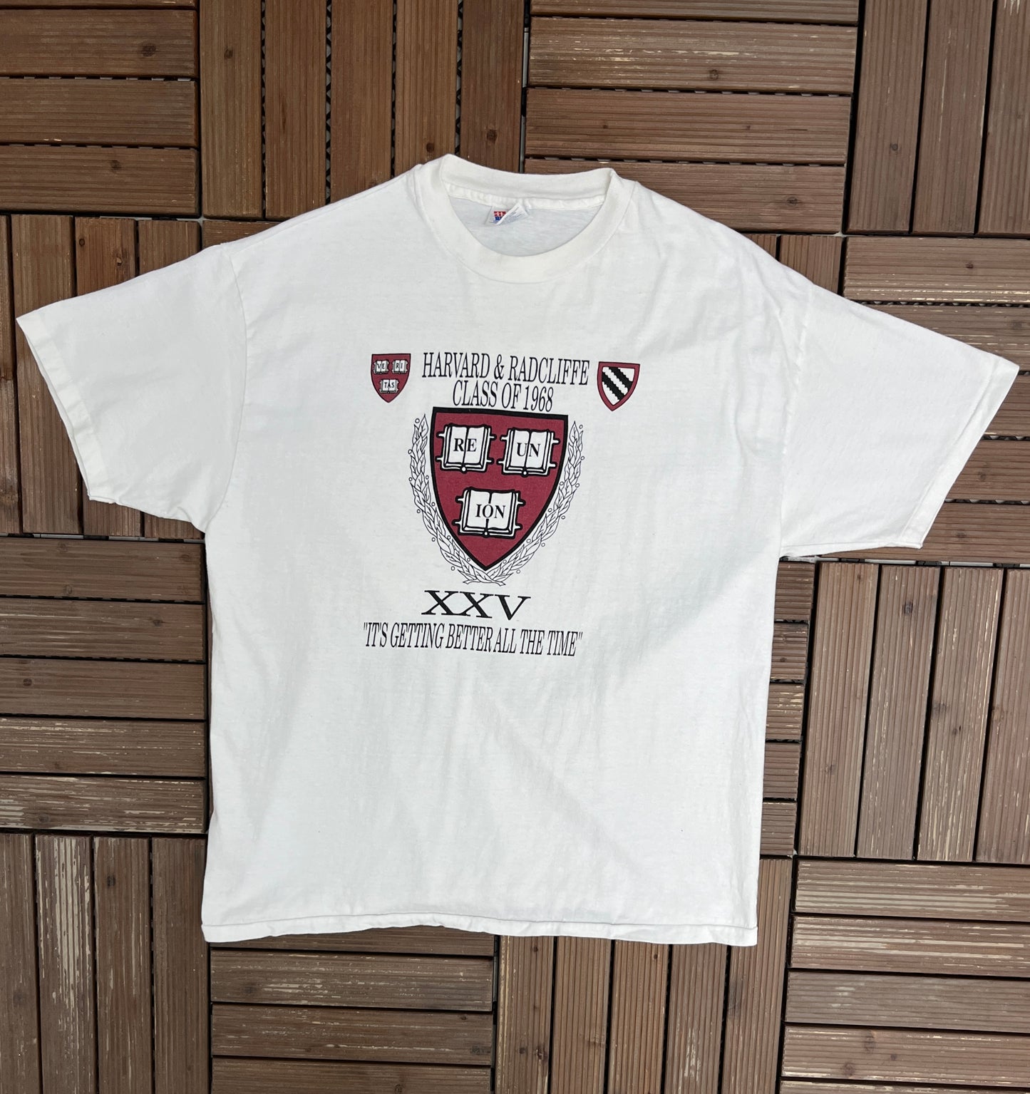 Harvard & Radcliffe Reunion Graphic Tee | Size X-Large | Vintage 1990s College White T-Shirt |