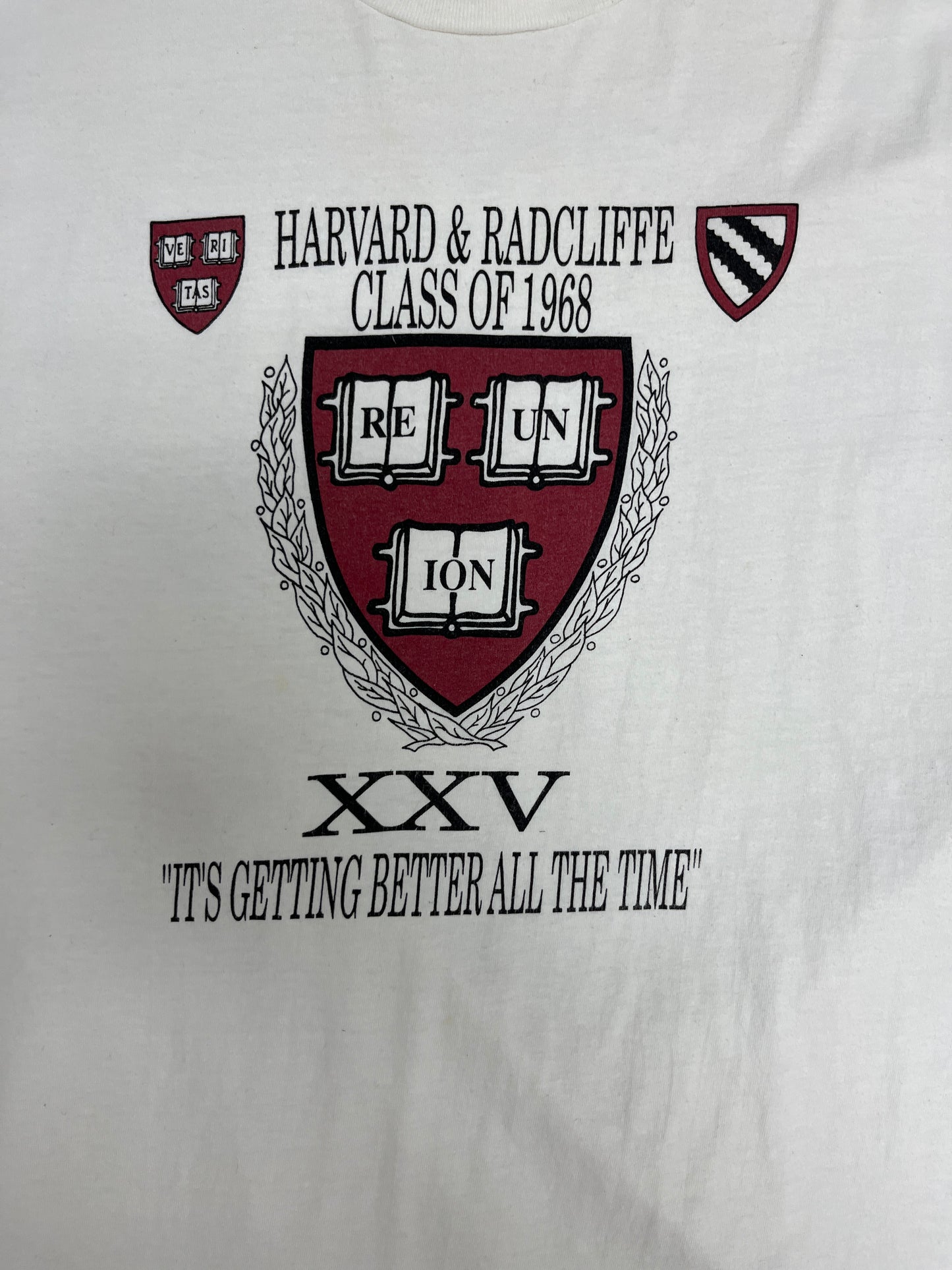 Harvard & Radcliffe Reunion Graphic Tee | Size X-Large | Vintage 1990s College White T-Shirt |