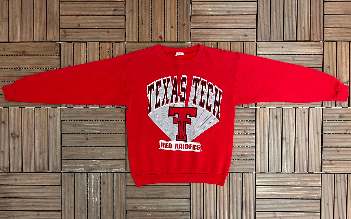 Texas Tech Red Raiders Graphic Crewneck | Size Medium | Vintage 1990s College Red Sweater |