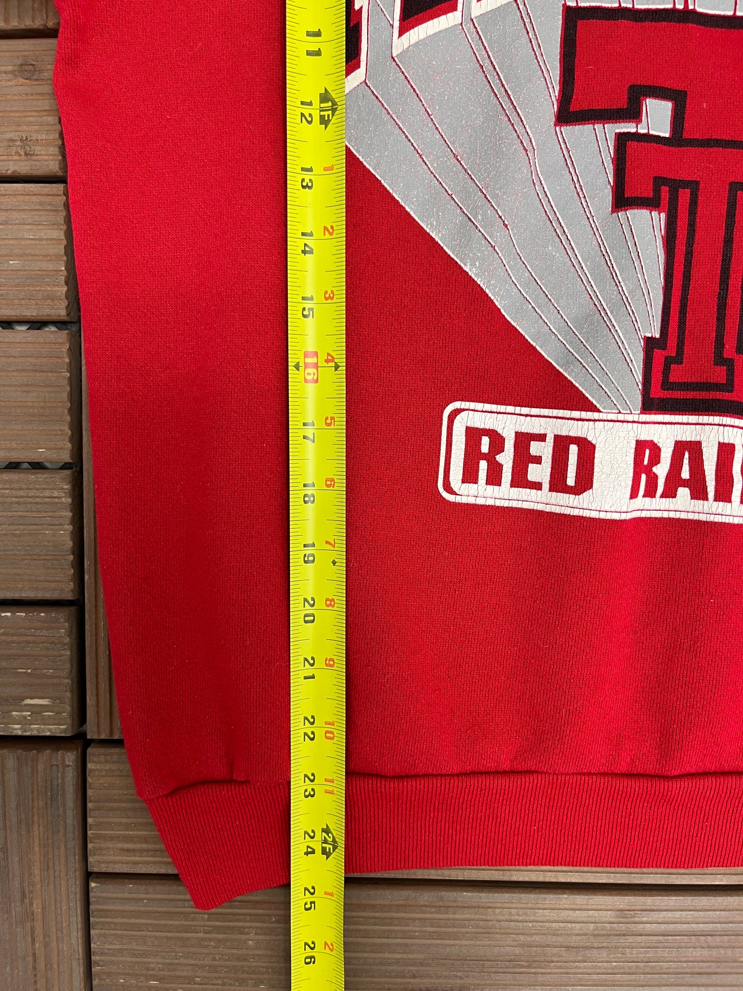 Texas Tech Red Raiders Graphic Crewneck | Size Medium | Vintage 1990s College Red Sweater |