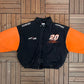 Tony Stewart Home Depot NASCAR Graphic Jacket | Size X-Large | Vintage 2000s NASCAR Racing Black Jacket |