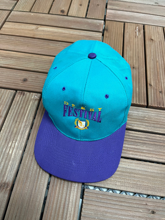 Kentucky Derby Festival Graphic Hat | Snap Back | Vintage 1990s Promotional Teal Cap |