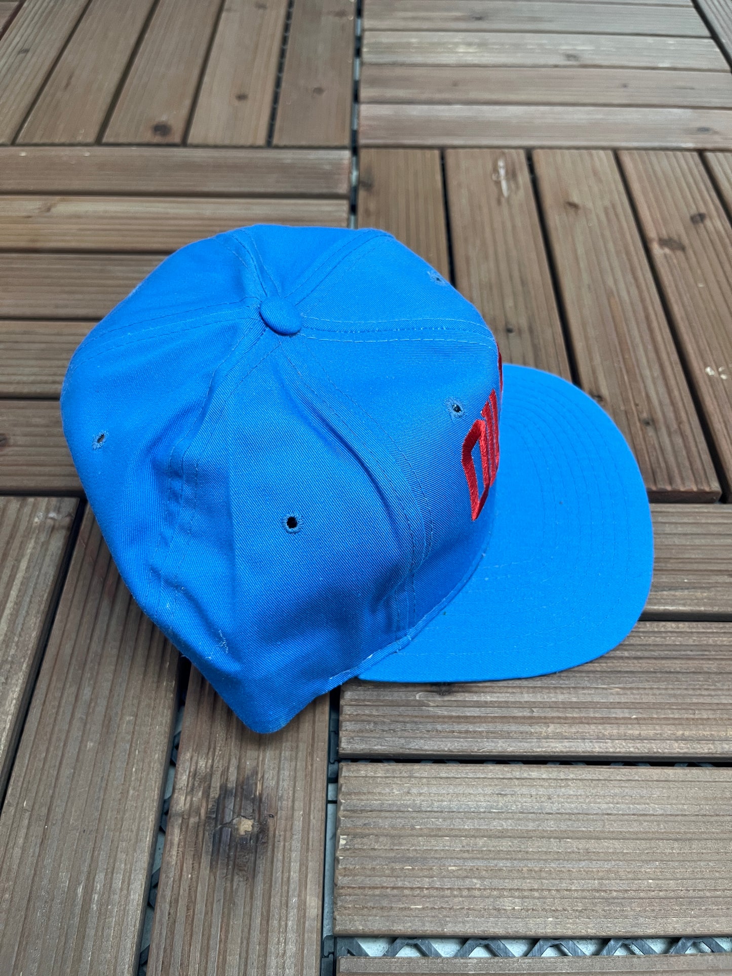 Houston Oilers Embroidered Graphic Hat | Snap Back | Vintage 1990s NFL Light Blue Cap |