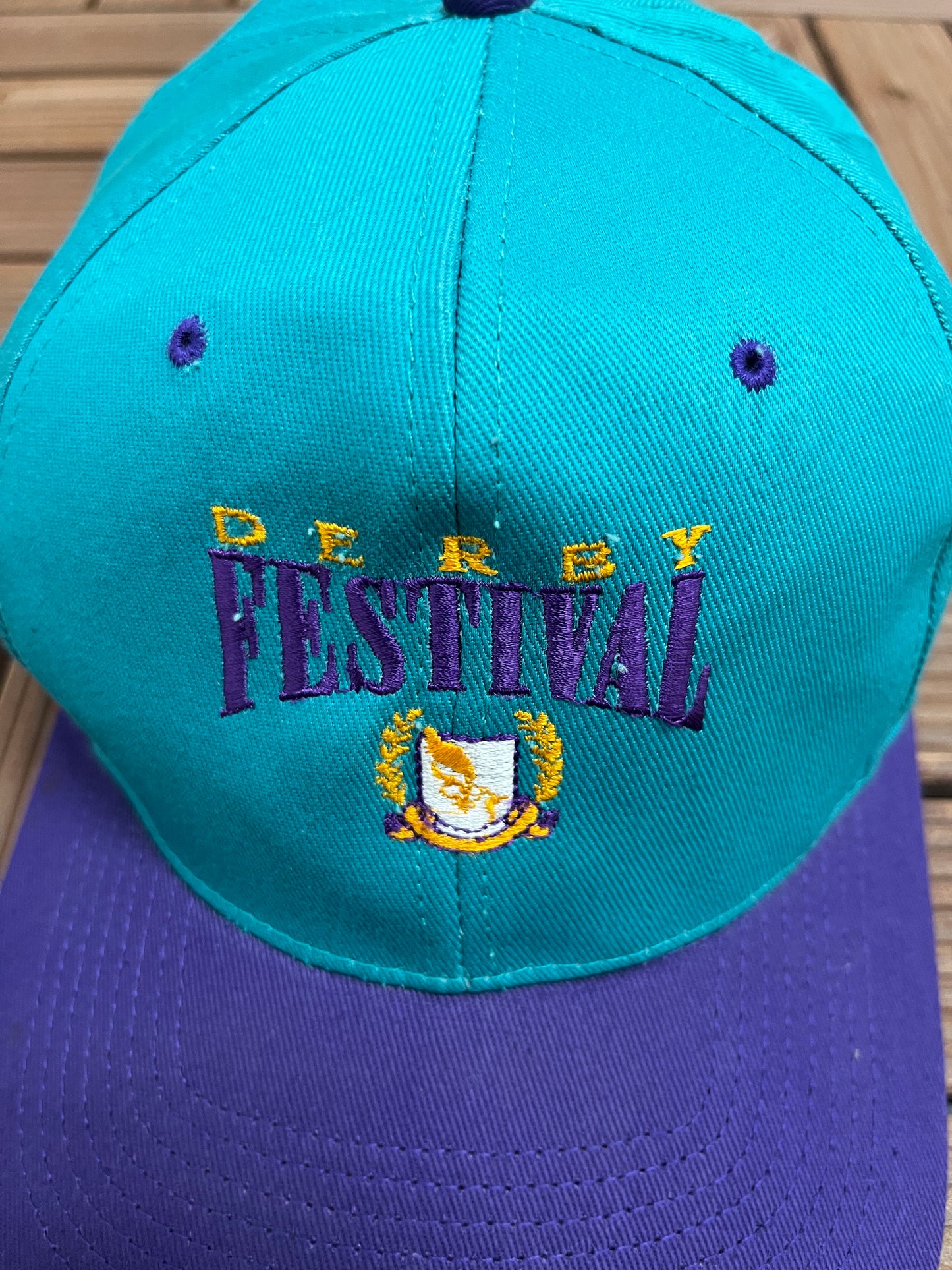 Kentucky Derby Festival Graphic Hat | Snap Back | Vintage 1990s Promotional Teal Cap |