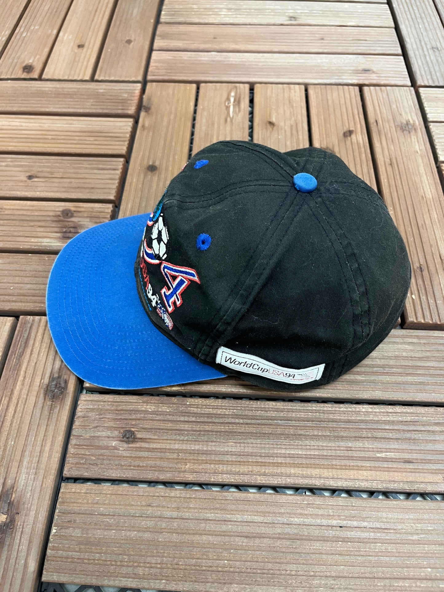 World Cup USA '94 Graphic Hat | Snap Back | Vintage 1990s World Cup Black Cap |