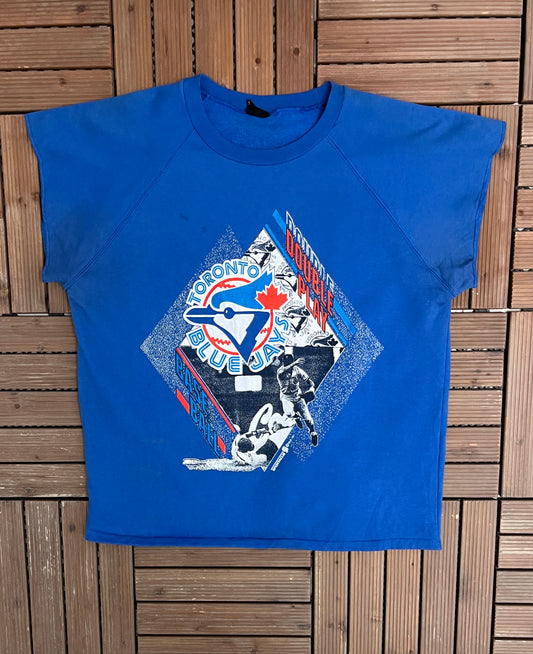 Toronto Blue Jays Graphic Sweater T-Shirt | Size X-Large | Vintage 1990s MLB Baseball Blue Sweater |