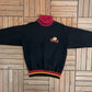 Washington Redskins Embroidered Graphic Sweater | Size Medium | Vintage 1990s NFL Football Black Turtleneck |