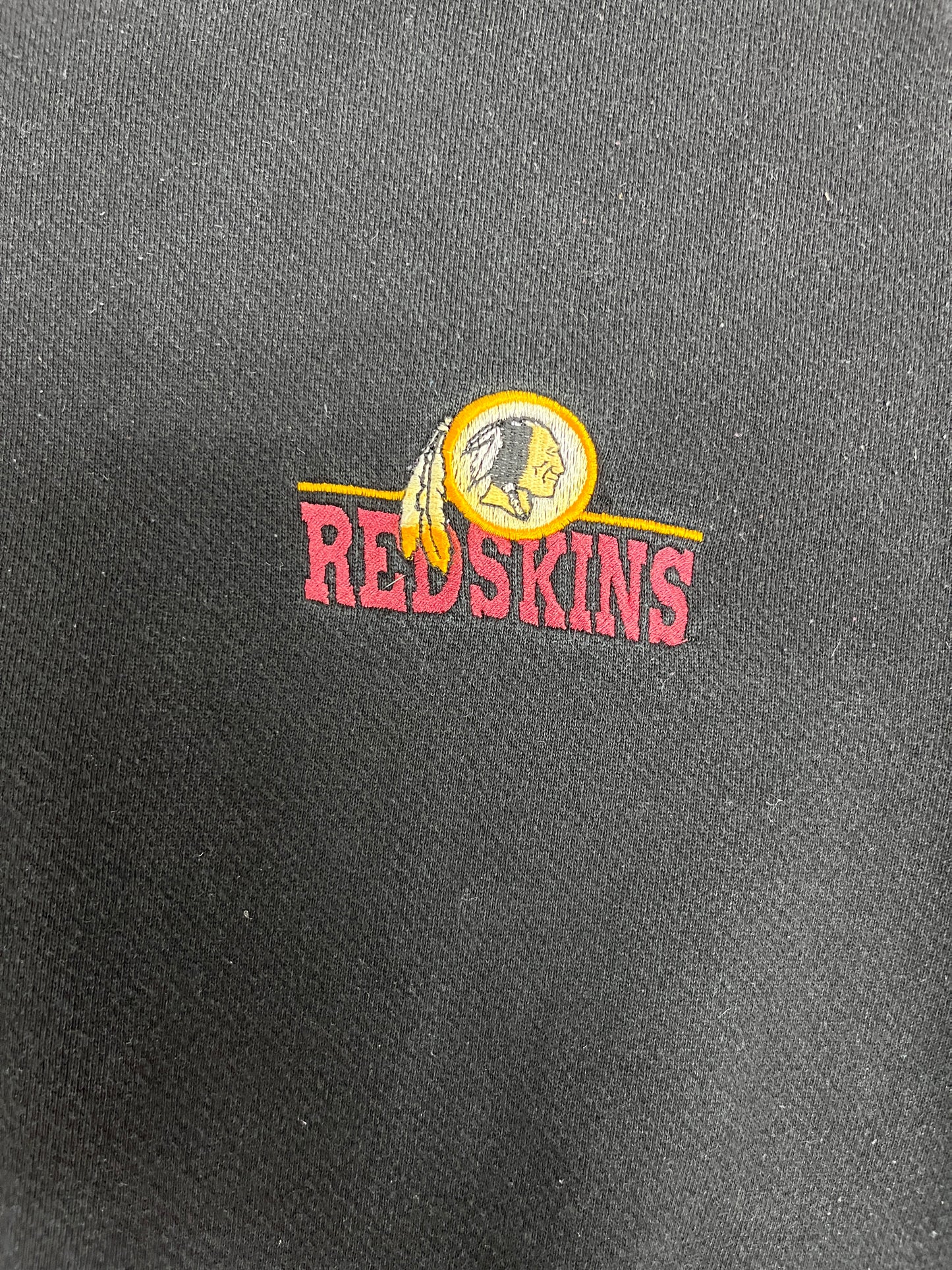 Washington Redskins Embroidered Graphic Sweater | Size Medium | Vintage 1990s NFL Football Black Turtleneck |