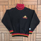 Washington Redskins Embroidered Graphic Sweater | Size Medium | Vintage 1990s NFL Football Black Turtleneck |