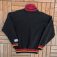 Washington Redskins Embroidered Graphic Sweater | Size Medium | Vintage 1990s NFL Football Black Turtleneck |