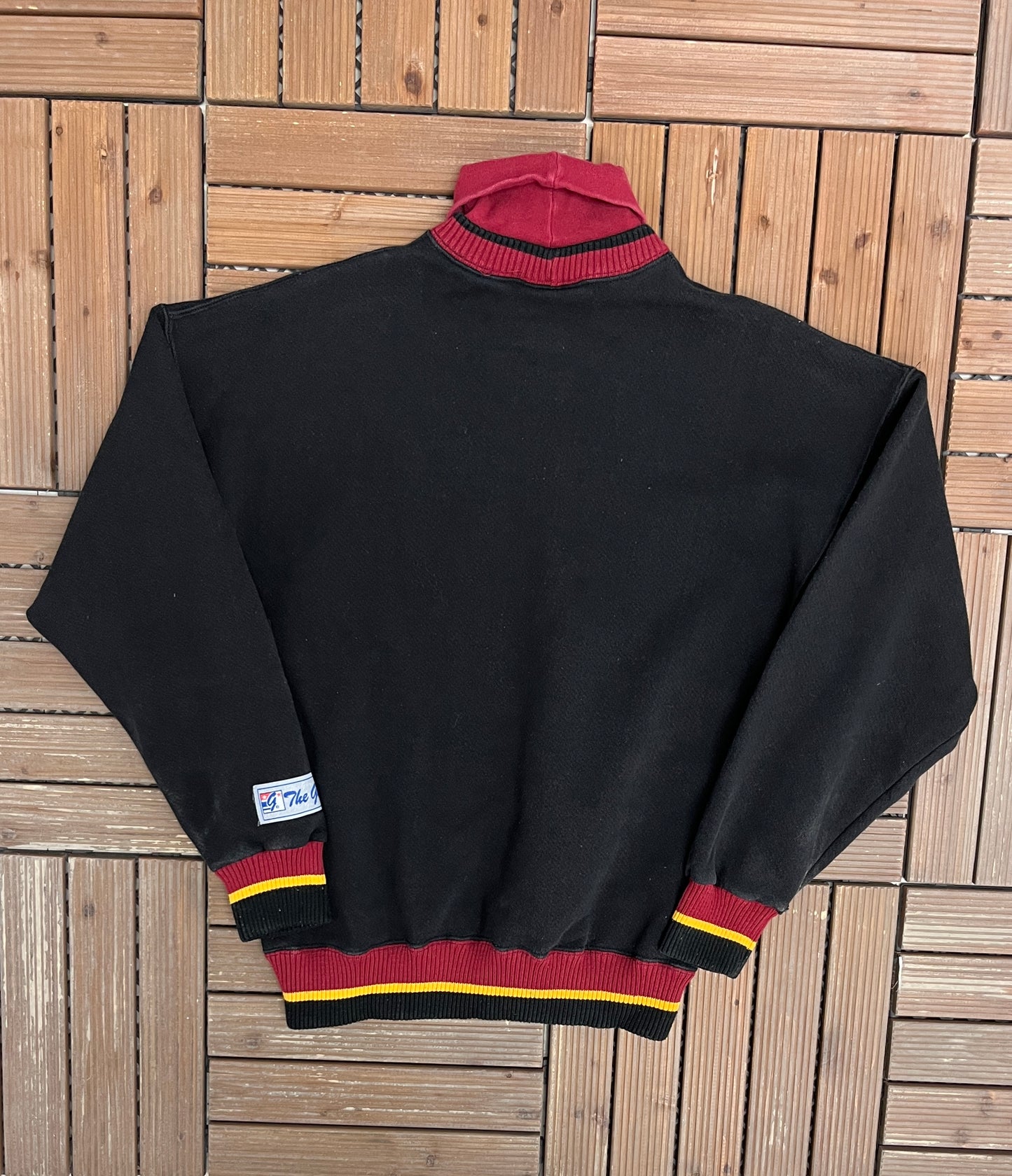 Washington Redskins Embroidered Graphic Sweater | Size Medium | Vintage 1990s NFL Football Black Turtleneck |