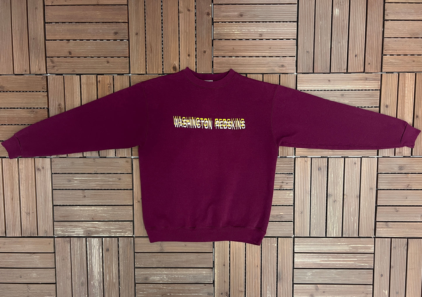 Washington Redskins Embroidered Graphic Crewneck | Size Medium | Vintage 1990s NFL Football Red Sweater |