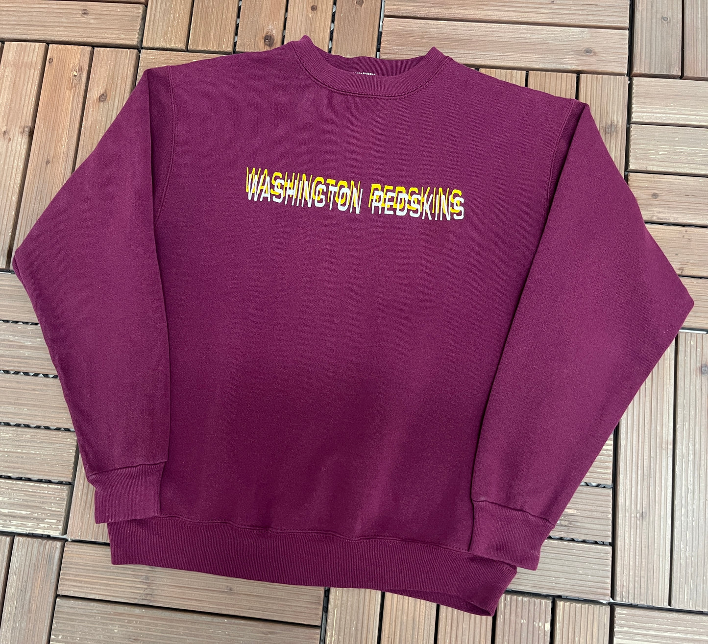 Washington Redskins Embroidered Graphic Crewneck | Size Medium | Vintage 1990s NFL Football Red Sweater |