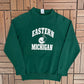 Eastern Michigan Eagles Graphic Crewneck | Size Large | Vintage 1980s College Green Sweater |