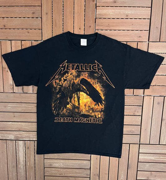 Metallica Death Magnetic Graphic Tee | Size Large | Vintage 2000s Rock Band Black T-Shirt |