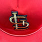 St. Louis Cardinals Embroidered Graphic Hat | Snap Back | Vintage 1990s MLB Baseball Trucker Red Cap |