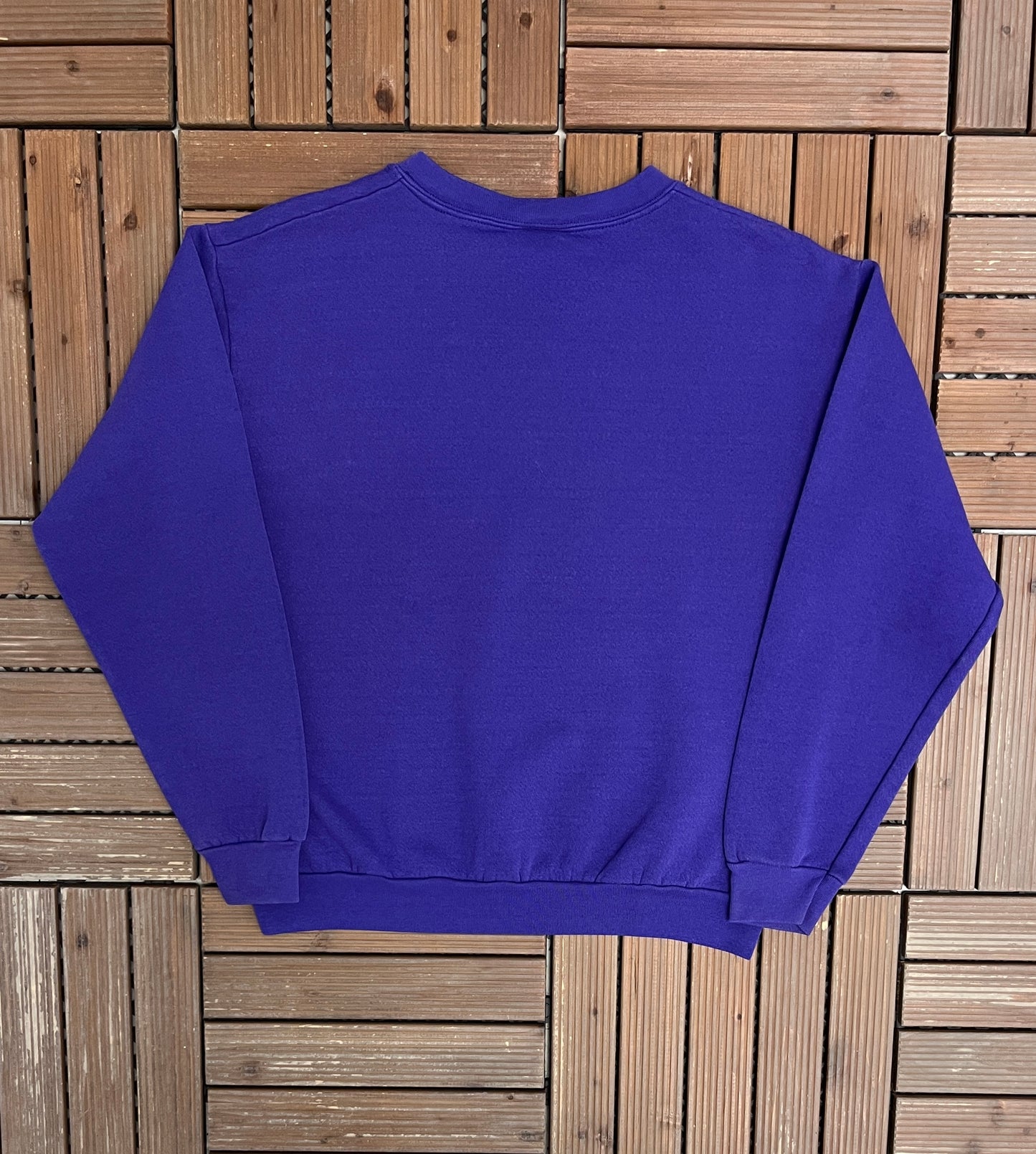 Minnesota Vikings Embroidered Graphic Crewneck | Size Small | Vintage 1990s NFL Football Purple Sweater |