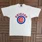 Chicago Cubs Graphic Tee | Size Large | Vintage 1990s MLB Baseball White T-Shirt |