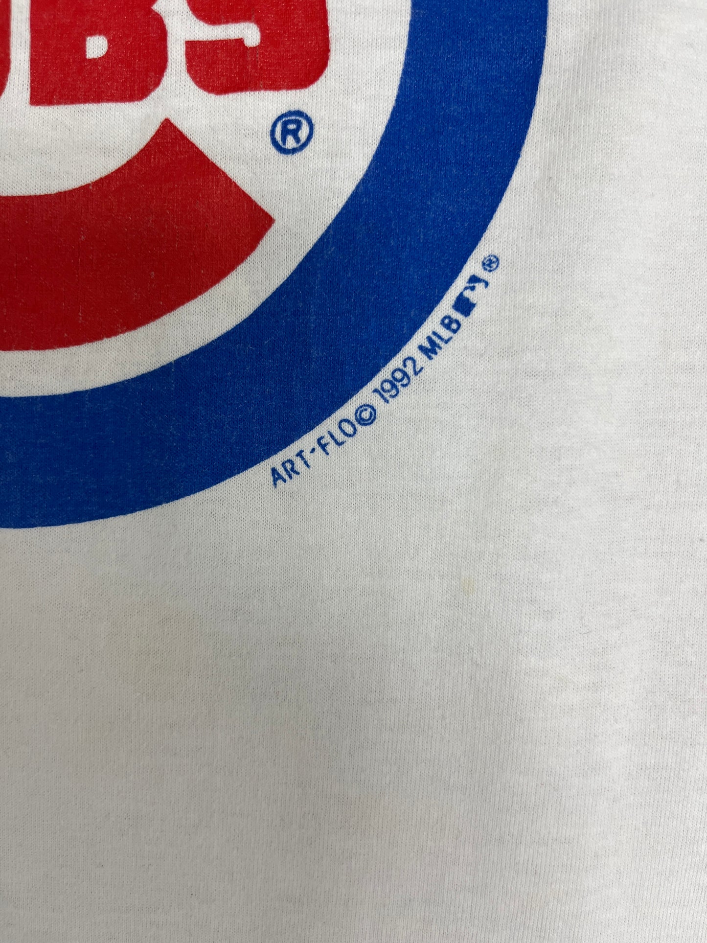 Chicago Cubs Graphic Tee | Size Large | Vintage 1990s MLB Baseball White T-Shirt |