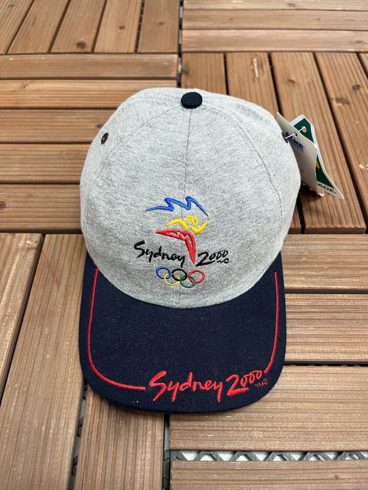 Sydney Olympics 2000 Graphic Hat | Strap Back | Vintage 2000s Promotional Grey Cap |