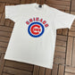 Chicago Cubs Graphic Tee | Size Large | Vintage 1990s MLB Baseball White T-Shirt |