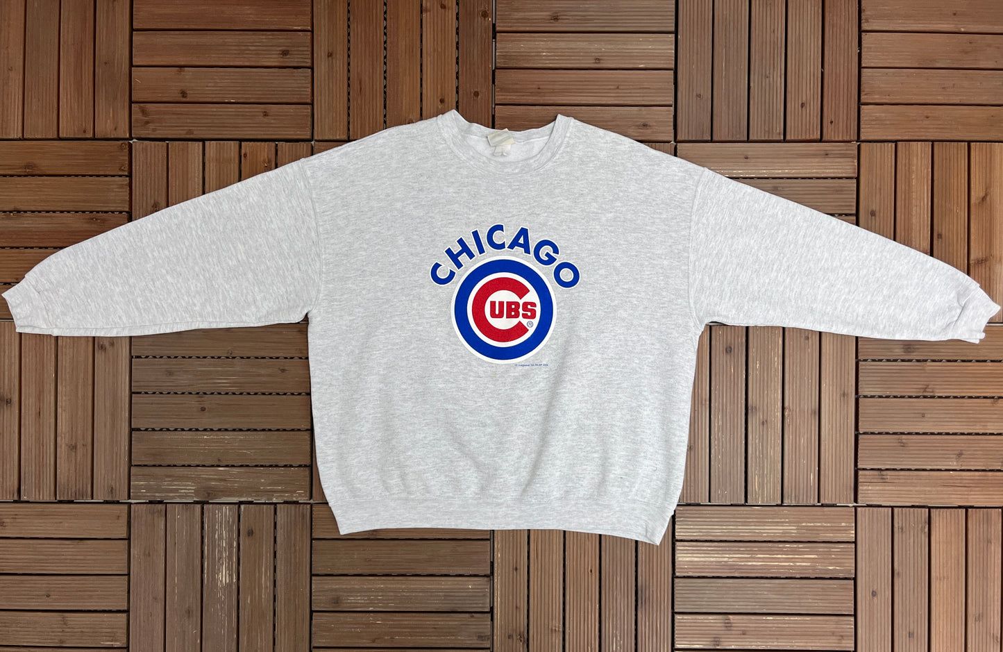 Chicago Cubs Graphic Crewneck | Size XX-Large | Vintage 2000s MLB Baseball Grey Sweater |