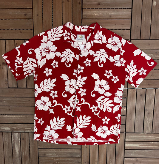 Ho Aloha Floral Graphic Hawaiian Shirt | Size X-Large | Vintage 1990s Scenic Hawaiian Shirt |