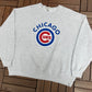 Chicago Cubs Graphic Crewneck | Size XX-Large | Vintage 2000s MLB Baseball Grey Sweater |