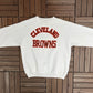 Cleveland Browns Spell Out Graphic Crewneck | Size X-Large | Vintage 1990s NFL Football White Sweater |