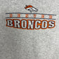 Denver Broncos Embroidered Graphic Crewneck | Size Small | Vintage 1990s NFL Football Grey Sweater |