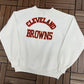 Cleveland Browns Spell Out Graphic Crewneck | Size X-Large | Vintage 1990s NFL Football White Sweater |