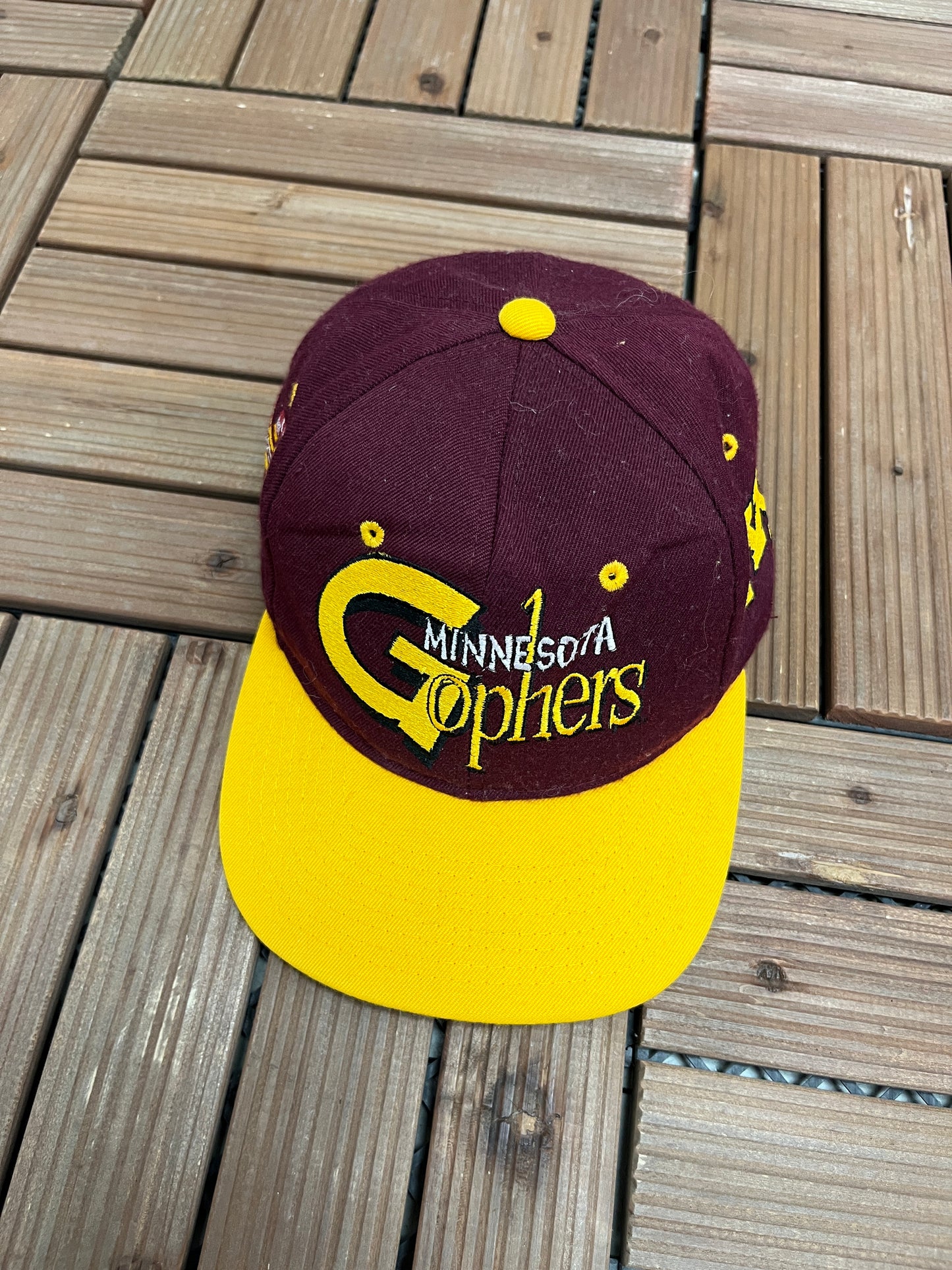 Minnesota Golden Gophers Graphic Hat | One Size | Vintage 1990s College Red Cap |