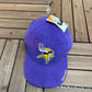 Minnesota Vikings Embroidered Graphic Hat | Strap Back | Vintage 2000s NFL Football Purple Cap |