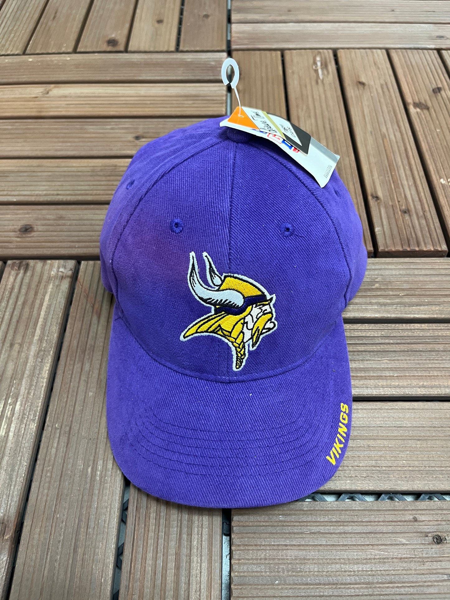 Minnesota Vikings Embroidered Graphic Hat | Strap Back | Vintage 2000s NFL Football Purple Cap |