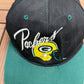 Green Bay Packers Embroidered Graphic Hat | Snap Back | Vintage 1990s NFL Football Black Cap |